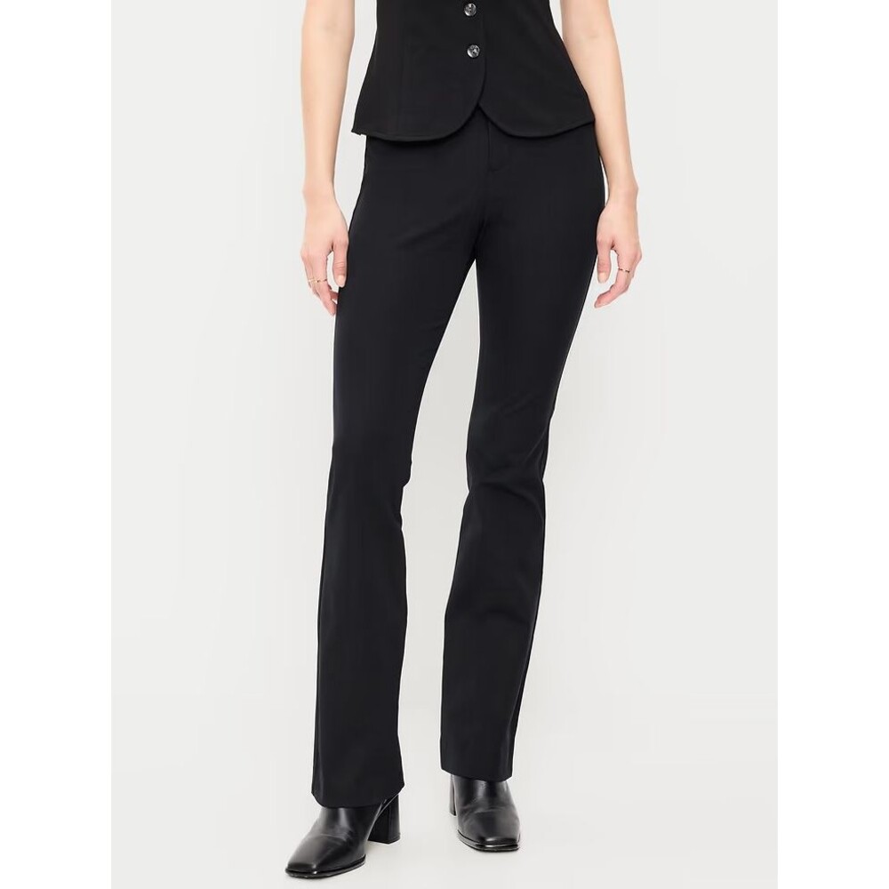 Old Navy High Rise Pixie Flare Dress Pants Womens 6 Black Stretch Career NEW